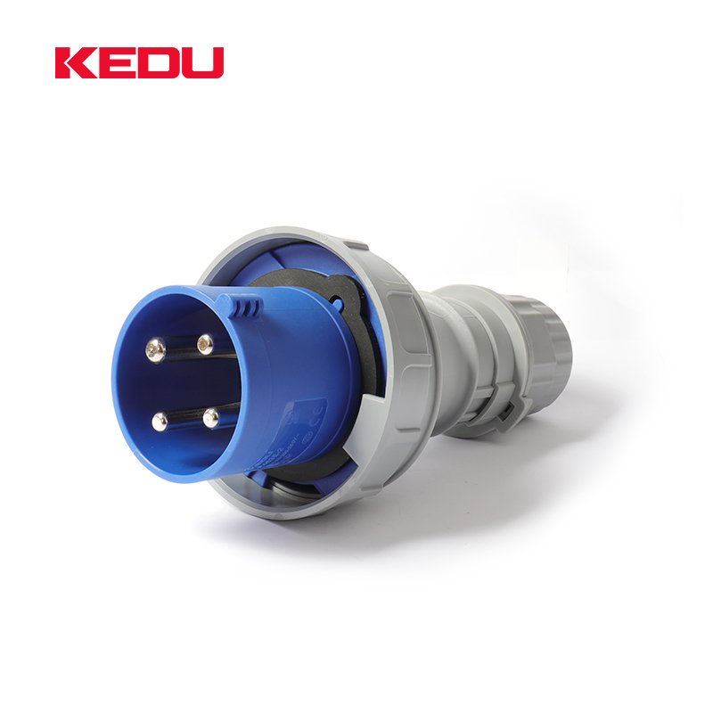 KEDU IP67 3 phase 9h 200-250V 3P+PE 63 amp industrial male female plug and socket