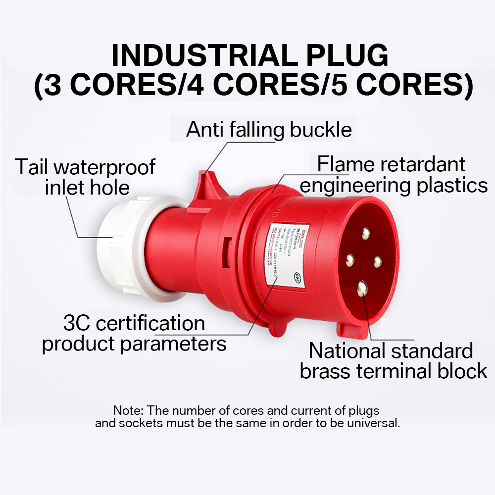 OEM Industrial Watertight Connector 16A 32A 63A Power Supply Airline Plugs Exposed and Concealed Sockets 3 4 5Pins Plug
