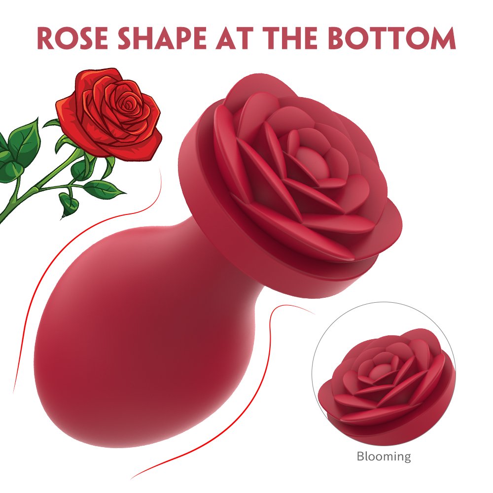 S-HANDE Rosa 3pcs/set RED silicone sextoy rose anal plug toy set Black rose sex toy anal butt plugs rose sex toys for women