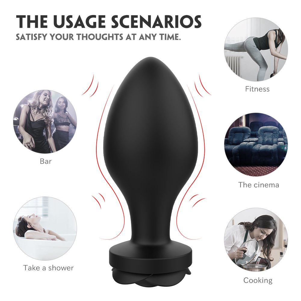 S-HANDE Rosa 3pcs/set RED silicone sextoy rose anal plug toy set Black rose sex toy anal butt plugs rose sex toys for women