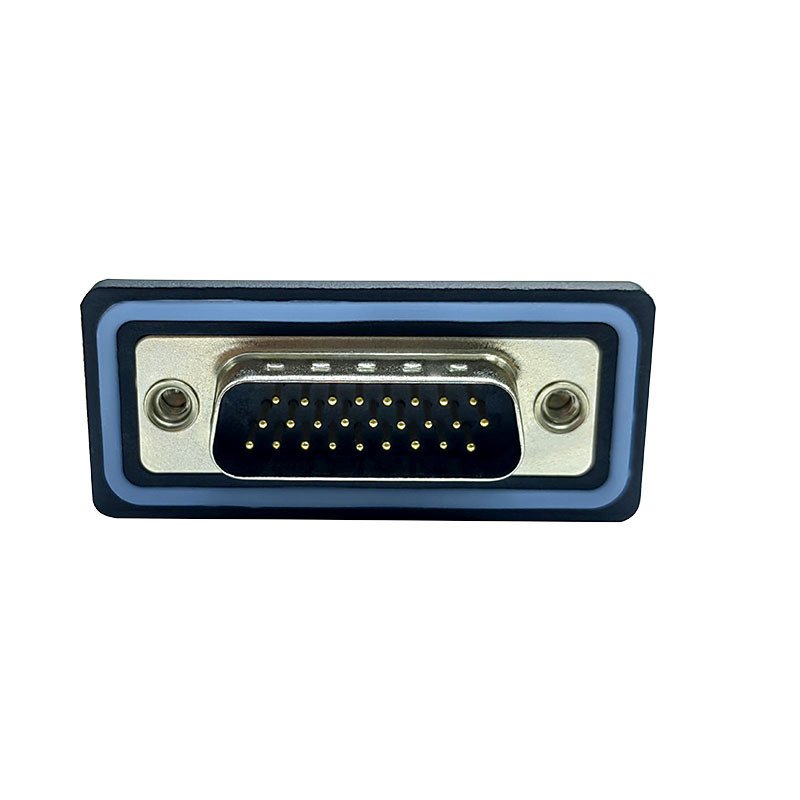 Gold plated solid core pin 26PIN communication plug wire bonding type HDB26 male three row waterproof connector plug