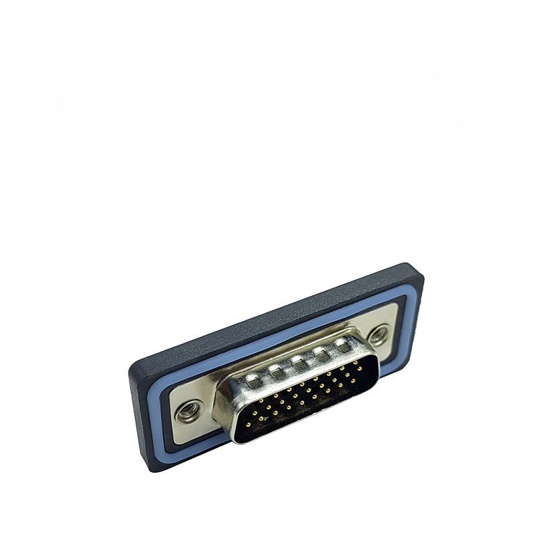Gold plated solid core pin 26PIN communication plug wire bonding type HDB26 male three row waterproof connector plug