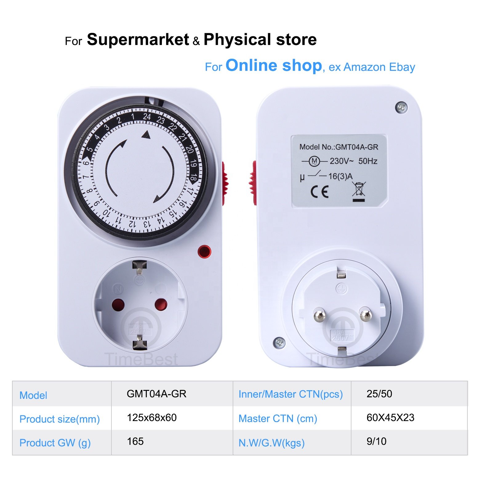 CE Mechanical Plug Timer 12V Power Seconds 24h Timer Switch 6V