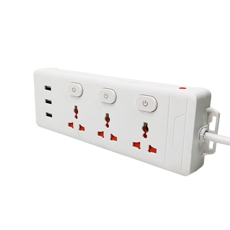 UK Eu universal outlet socket 3 way plug insert power socket plug with 3 usb charger socket