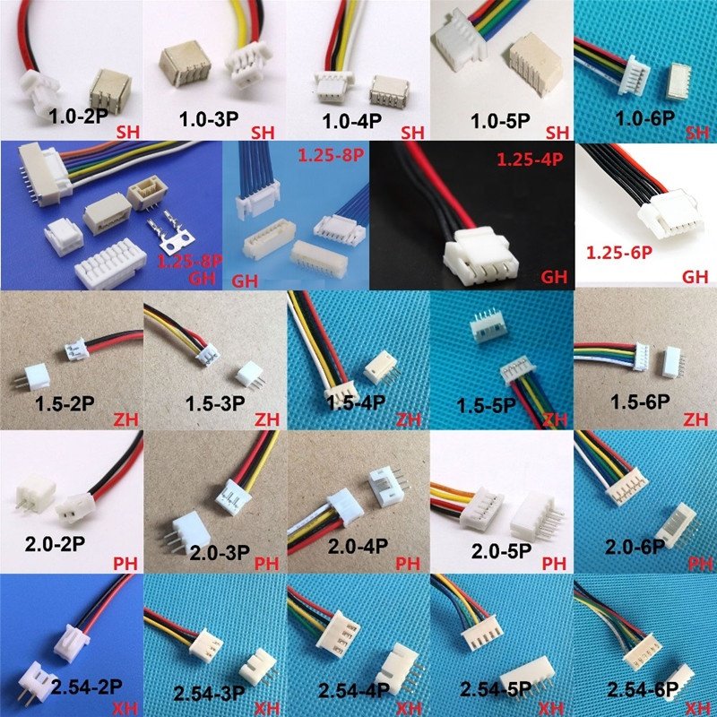 Micro 1.0mm 1.25mm 1.5mm 2.0 mm 2.54mm Male Connector Wire & Female Plug SH GH ZH PH XH 2/3/4/5/6 Pin