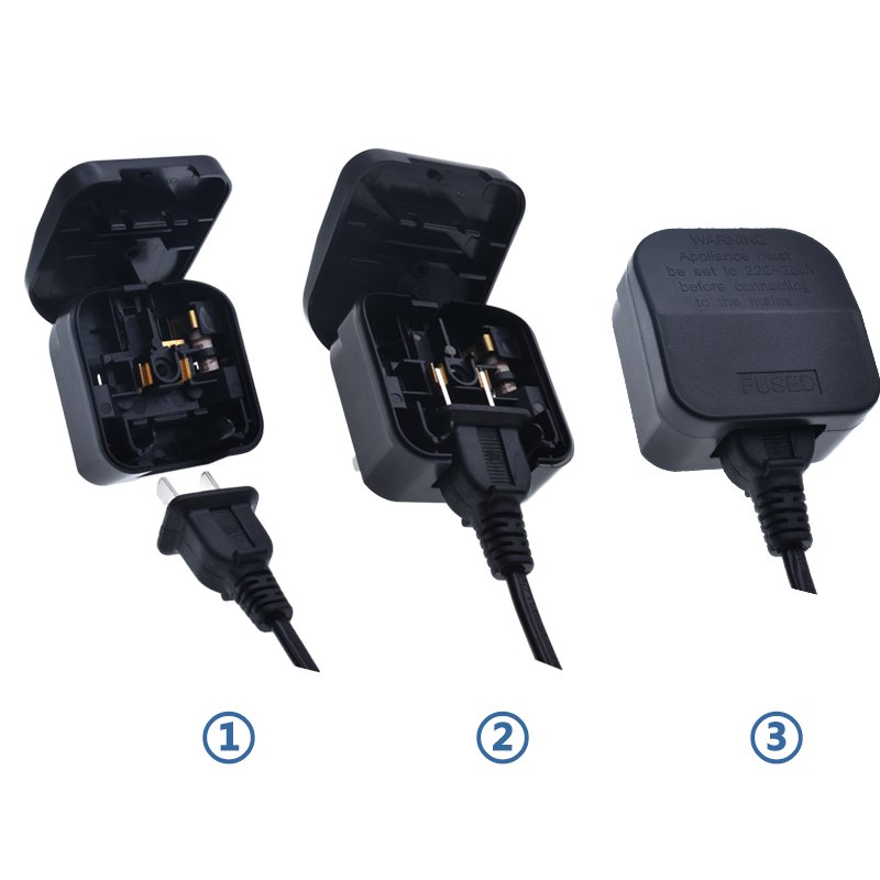 Brand new US To UK Plug Adapter flat 2 pins to 3pins converter for Type-A to Type G plug top box screw fix Amreica to uk socket