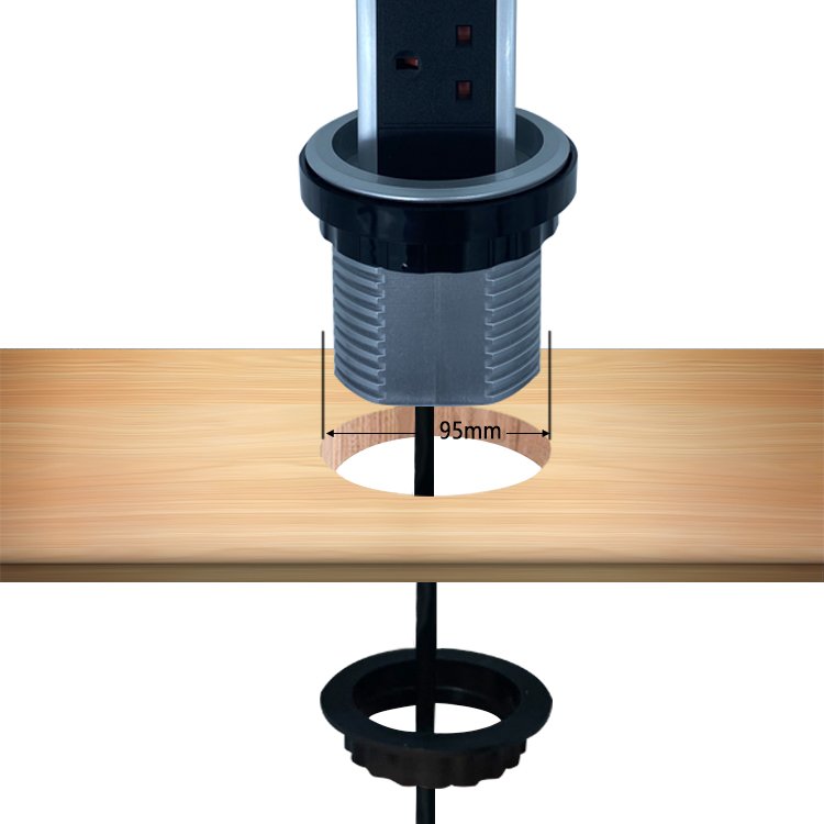 Hidden Pop Up Usb Desktop Flip Power Data Plug Socket With QI Wireless Charger