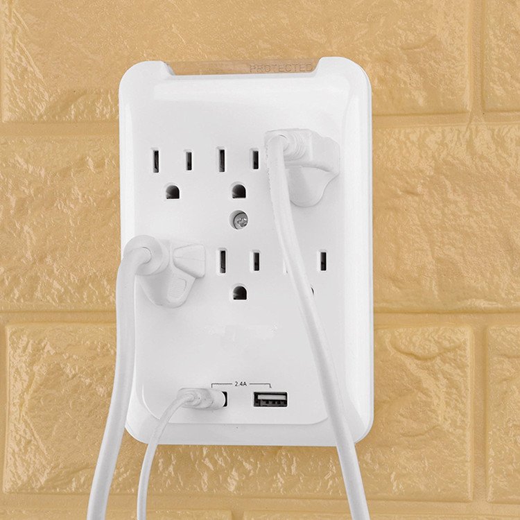 6-Outlet Surge Protector with LED Indicators Wall Tap USB Charge Socket Product Type Plugs & Sockets