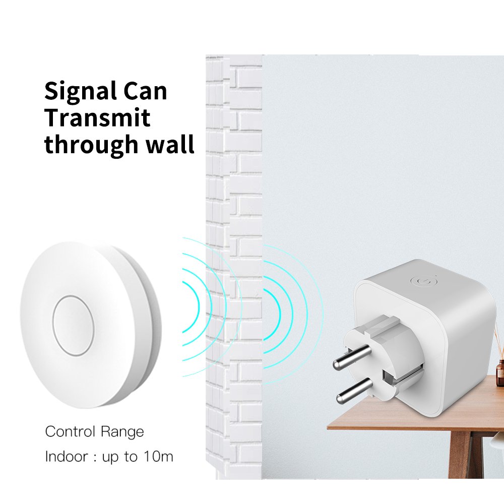 SIXWGH Sockets and Switches electronic EU plug Waterproof Kinetic Energy Switch Wireless Remote Control Switch Socket