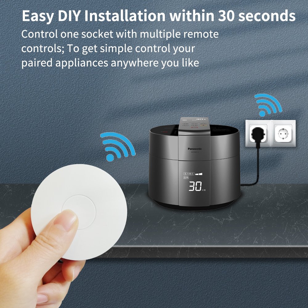 SIXWGH Sockets and Switches electronic EU plug Waterproof Kinetic Energy Switch Wireless Remote Control Switch Socket