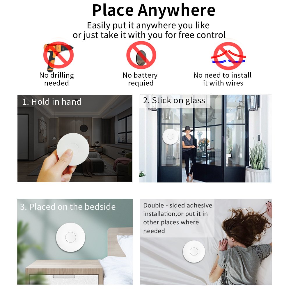 SIXWGH Sockets and Switches electronic EU plug Waterproof Kinetic Energy Switch Wireless Remote Control Switch Socket