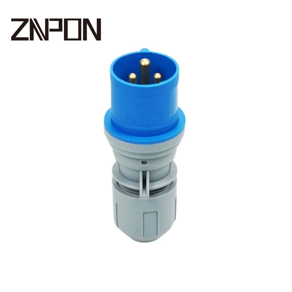 Hot Sale ZNPON quick connect 16A blue CEE plug 16 amp 3 pin industrial plug