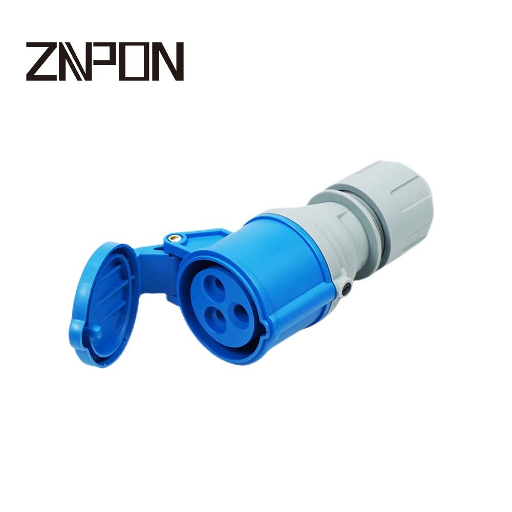 Hot Sale ZNPON quick connect 16A blue CEE plug 16 amp 3 pin industrial plug