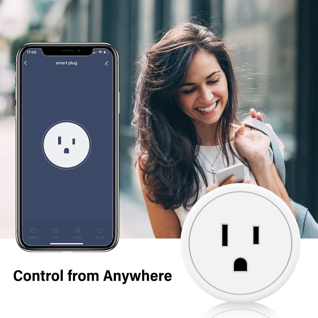 RSH Cheap EU US Universal WiFi Smart Plug tuya Smart Life APP Control Compatible with Alexa and google home Power Socket plug