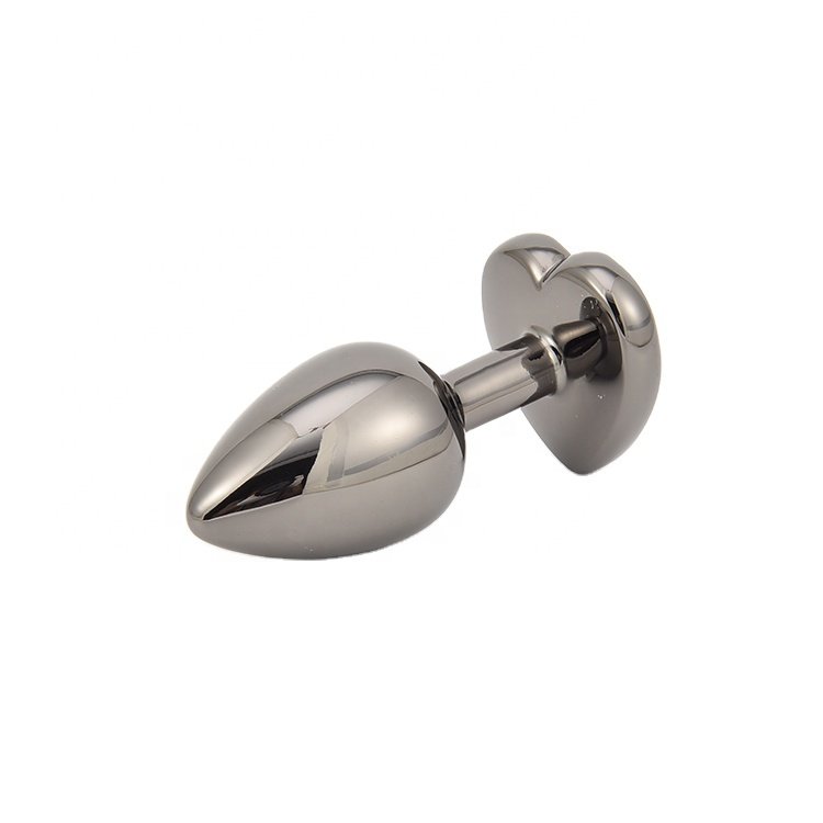 Men's and women's toys vaginal vestibule stimulation gun color heart-shaped metal anal plug small Hot sales new product