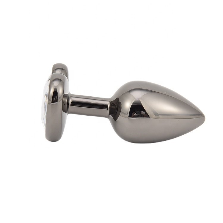 Men's and women's toys vaginal vestibule stimulation gun color heart-shaped metal anal plug small Hot sales new product