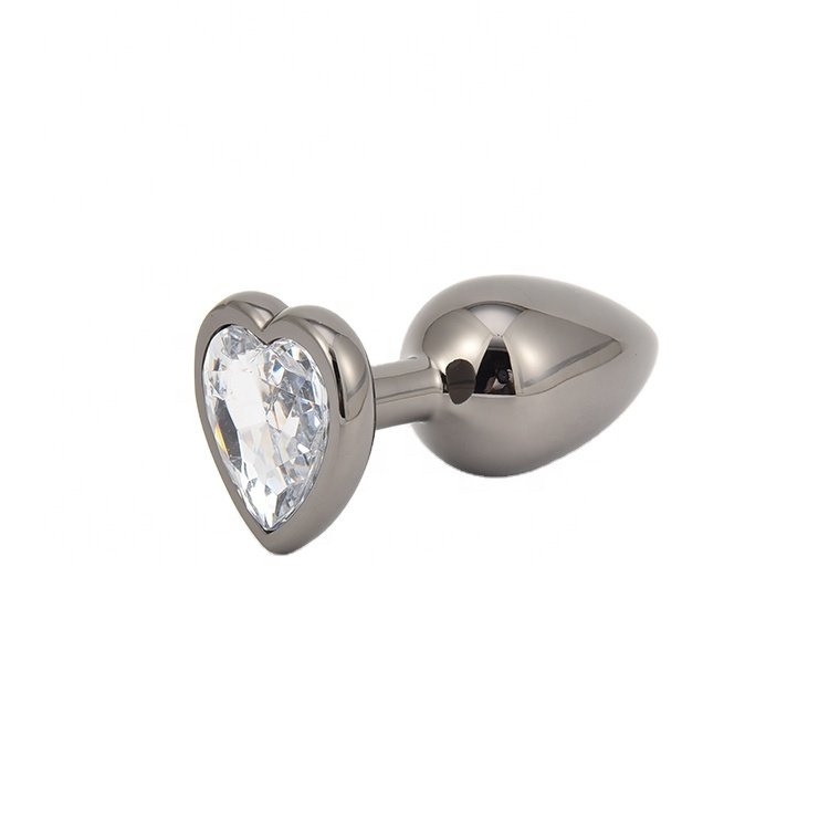 Men's and women's toys vaginal vestibule stimulation gun color heart-shaped metal anal plug small Hot sales new product