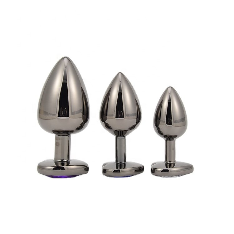 Men's and women's toys vaginal vestibule stimulation gun color heart-shaped metal anal plug small Hot sales new product