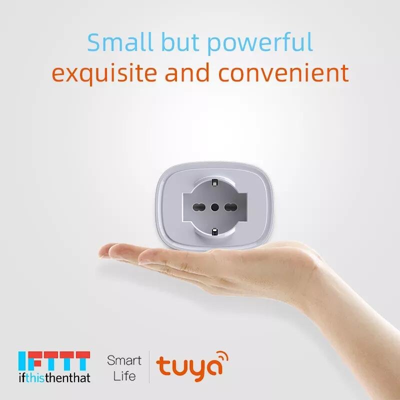 Smart Italy Standard Plug With Power Measuring 16A Socket Tuya Smart Life Wireless Control Works With Alexa Timing Voice Outlet