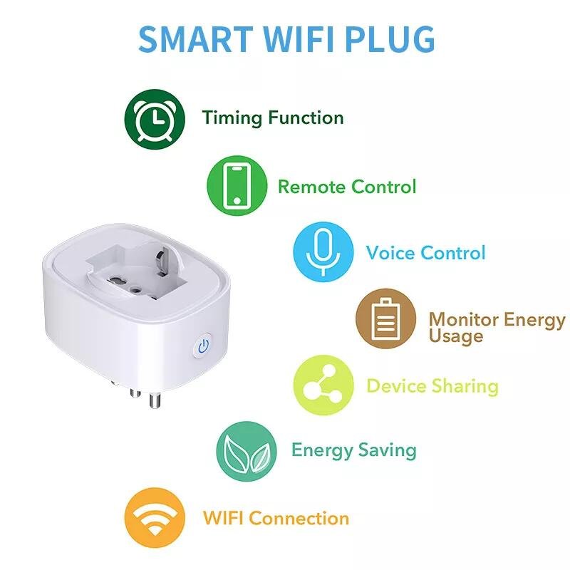Smart Italy Standard Plug With Power Measuring 16A Socket Tuya Smart Life Wireless Control Works With Alexa Timing Voice Outlet