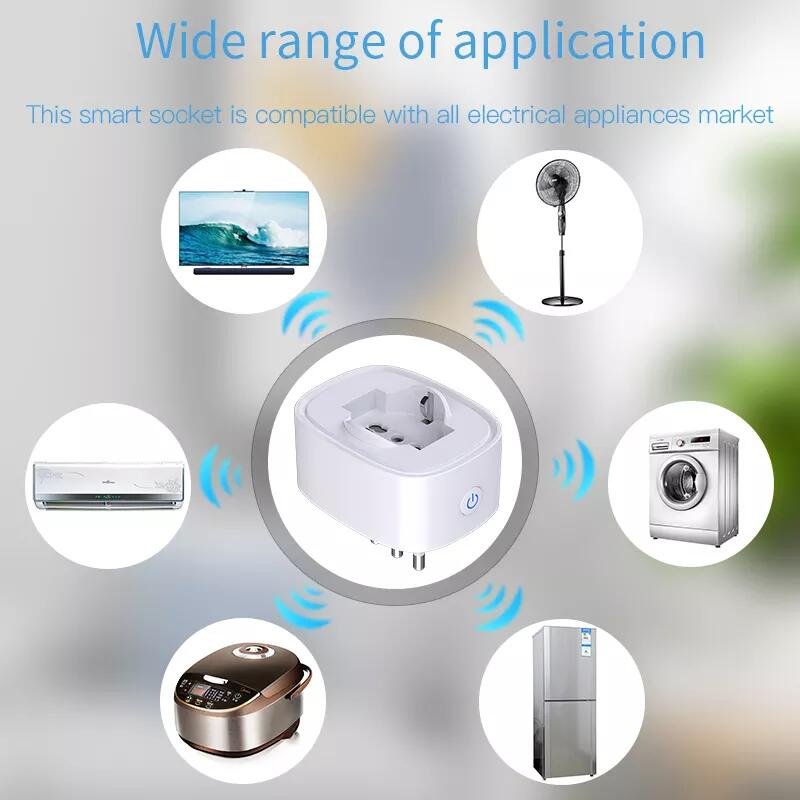 Smart Italy Standard Plug With Power Measuring 16A Socket Tuya Smart Life Wireless Control Works With Alexa Timing Voice Outlet