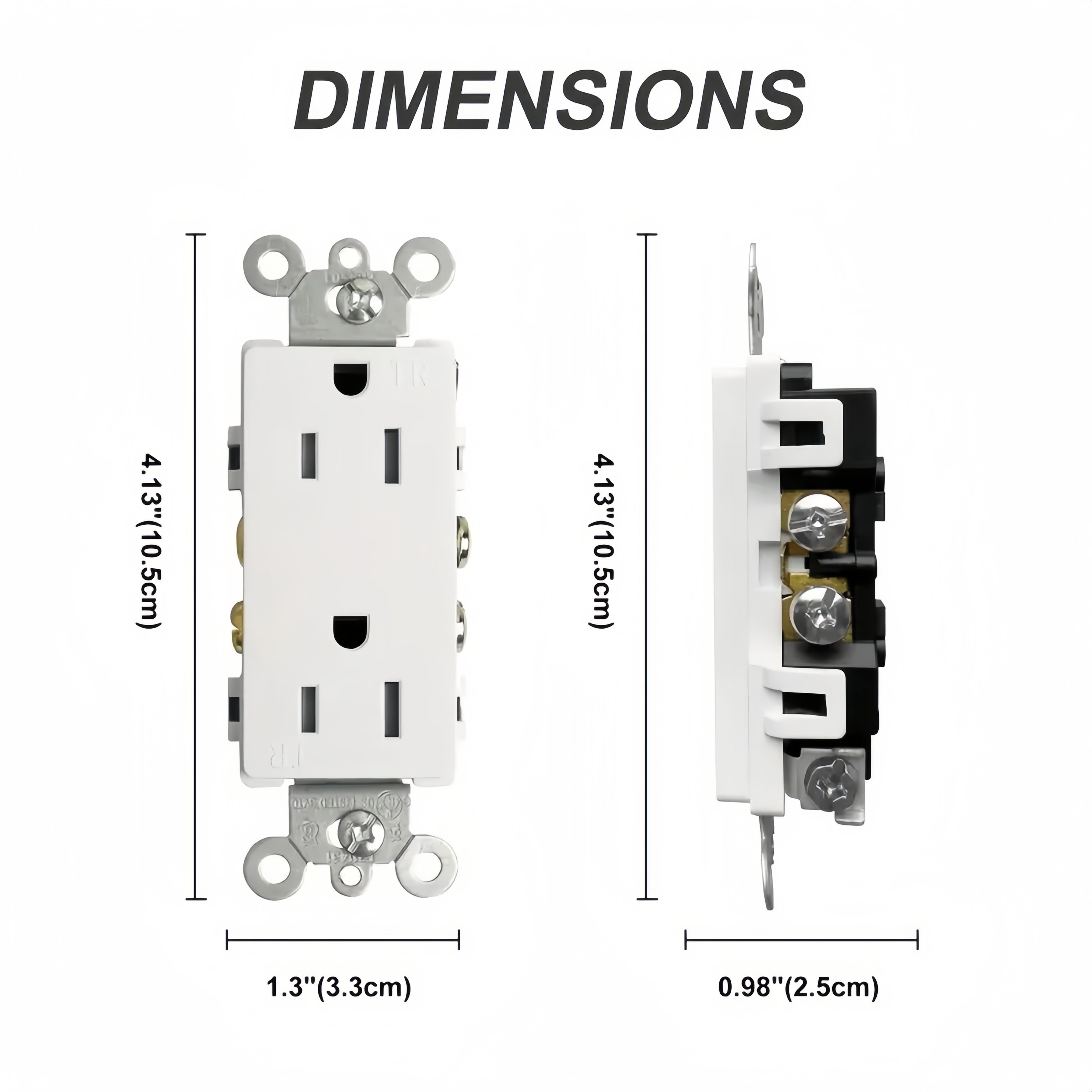 Factory direct supply ABS duplex receptacle Socket with Tamper-Resistant TR 125V 15A US Electrical wall socket Plug Power