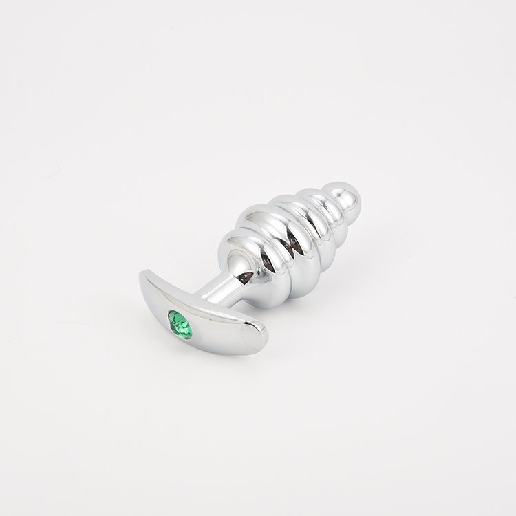 Made Adult Sex Toys Prostate,replaceable T Handle Spiral Shape Anal Plug with Anal Beads and Bullet China Silver Aluminum Alloy