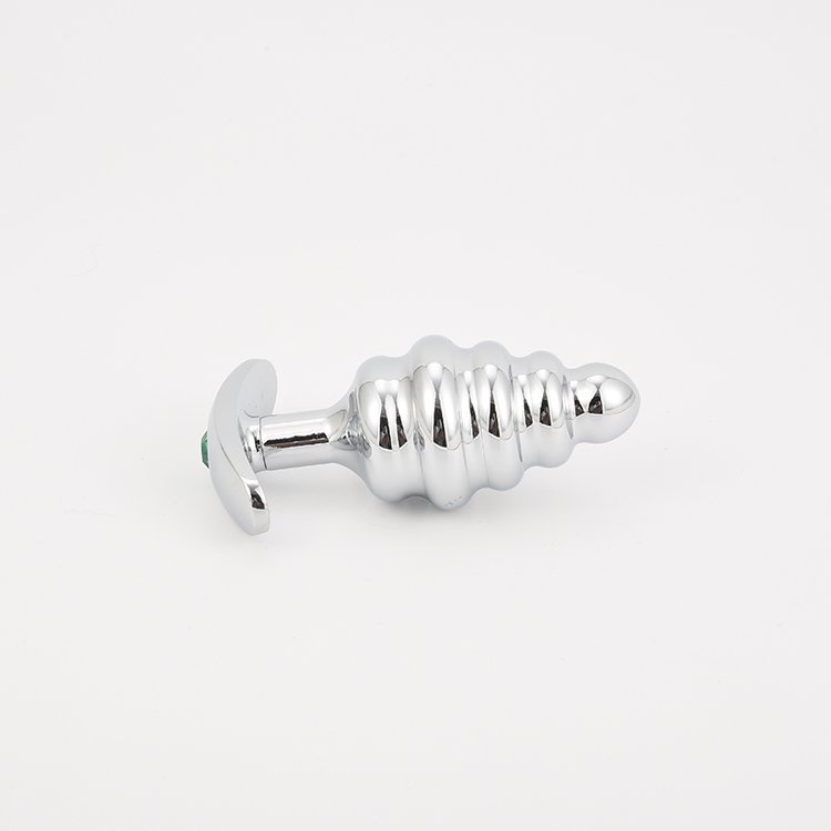 Made Adult Sex Toys Prostate,replaceable T Handle Spiral Shape Anal Plug with Anal Beads and Bullet China Silver Aluminum Alloy
