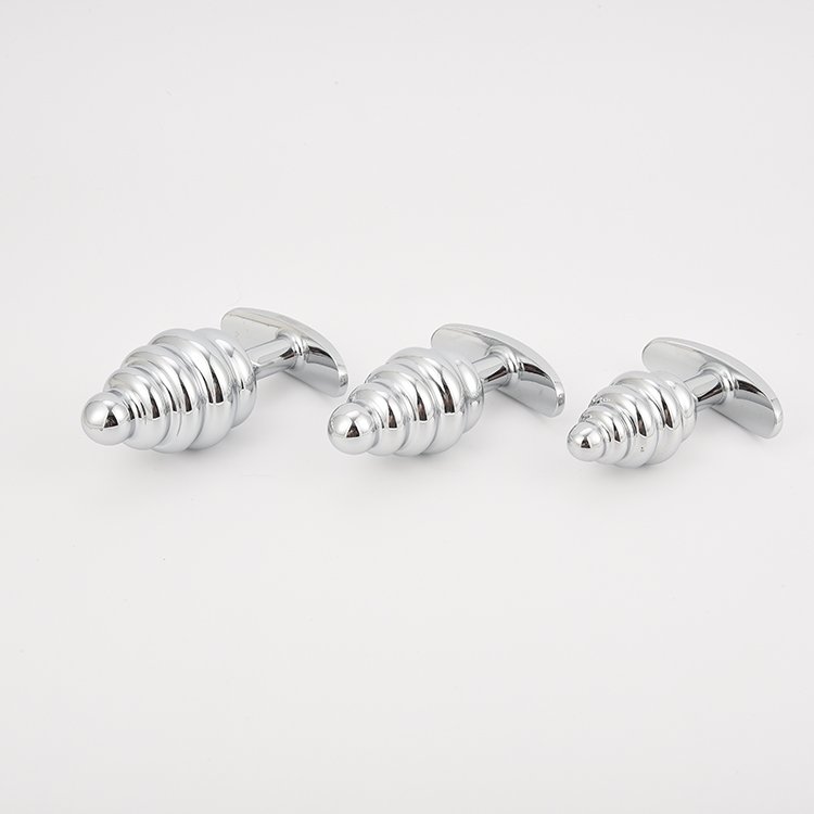 Made Adult Sex Toys Prostate,replaceable T Handle Spiral Shape Anal Plug with Anal Beads and Bullet China Silver Aluminum Alloy