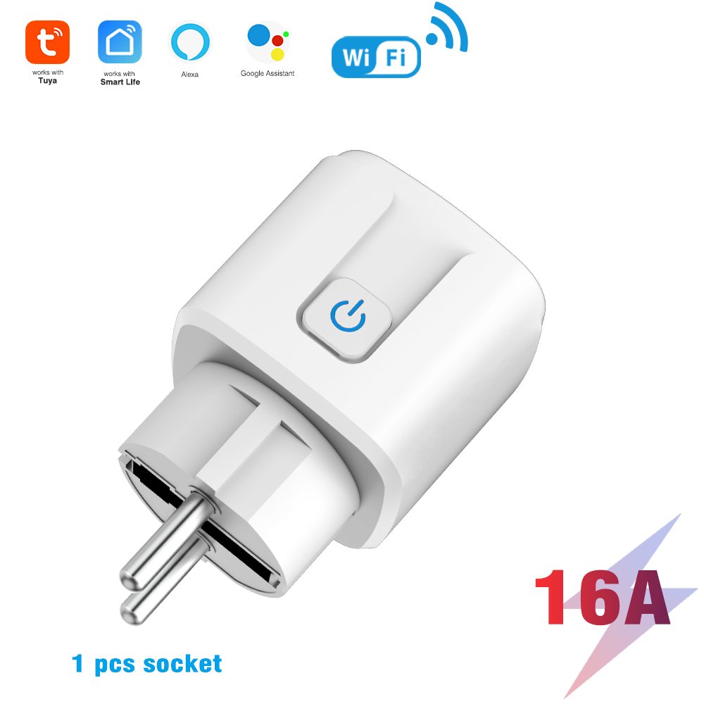 LangYeao TUYA WiFi 16A/20A Socket EU Standards Mobile Phone APP Voice Remote Timing Child lock Power monitoring Switch Plug