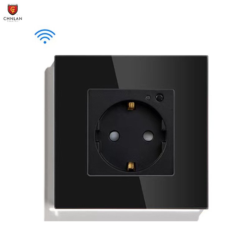 16A Tuya Smart WiFi Wall Socket Glass Panel Single Double Wall Socket EU Standard Multi Gang Plugs