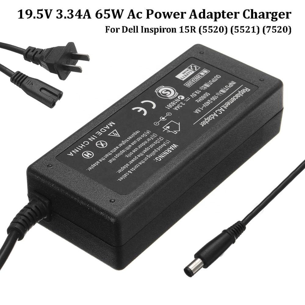 AC 100-240V To DC 19.5V 3.34A US Plug Power Supply Charger Adapter For Dell Inspiron 15R (5520) (5521) (7520)