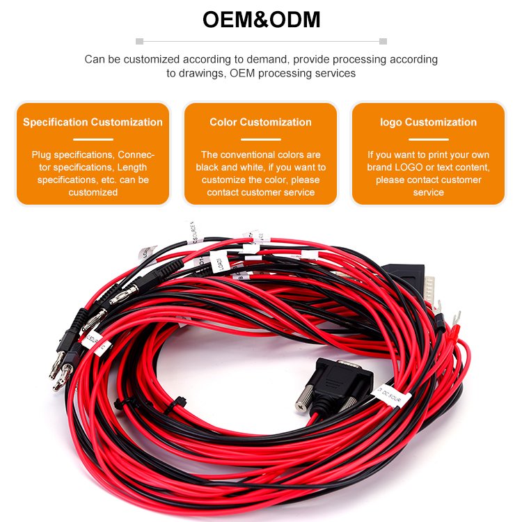 Specification Customization Temperature Resistance Banana Plug Harness Cable Wire For Electronic Test Equipment