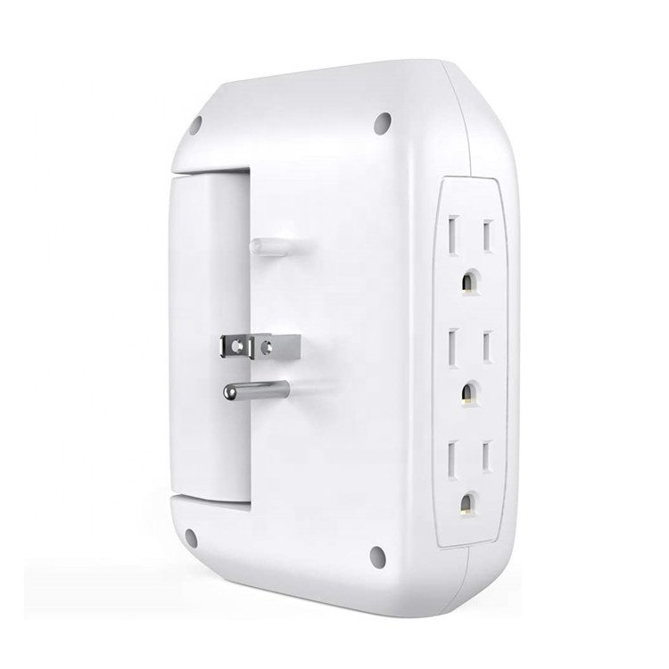 6-Outlet Wall Tap Surge Protector with Swivel Outlets Side Socket Swivel Tap Plugs & Sockets Product