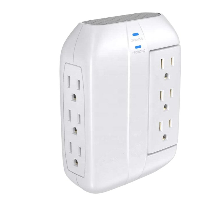 6-Outlet Wall Tap Surge Protector with Swivel Outlets Side Socket Swivel Tap Plugs & Sockets Product
