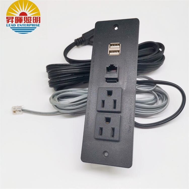 2024 Hot Power Us Wall Folding Socket Outlet 2 Usb Port Charging Station For Desk
