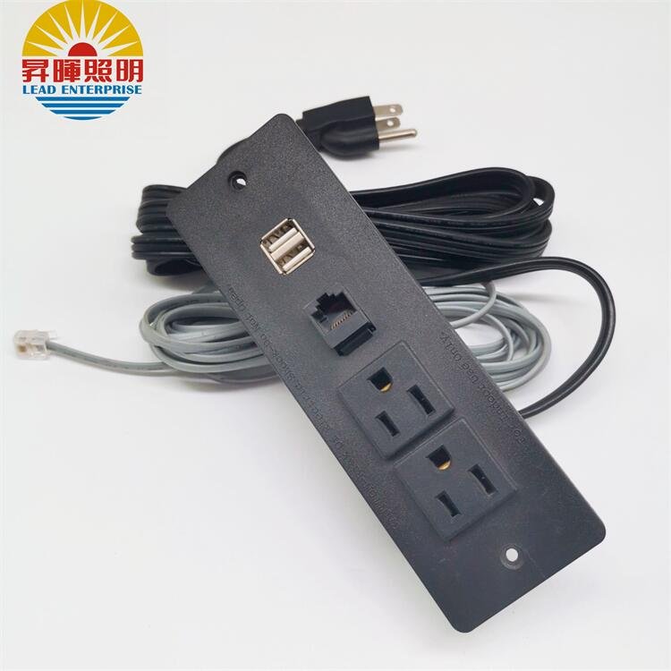2024 Hot Power Us Wall Folding Socket Outlet 2 Usb Port Charging Station For Desk