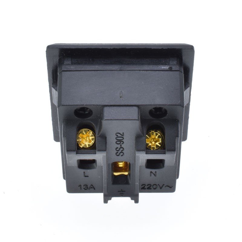 SS-902 AC socket UK three holes with safety door 10A250V copper Cassette and lock screw socket inlet US EU UK AUS power plug
