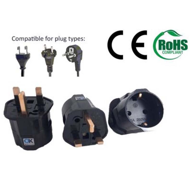 Euro France to UK plug travel adapter conversion adapter Germany to UK plug
