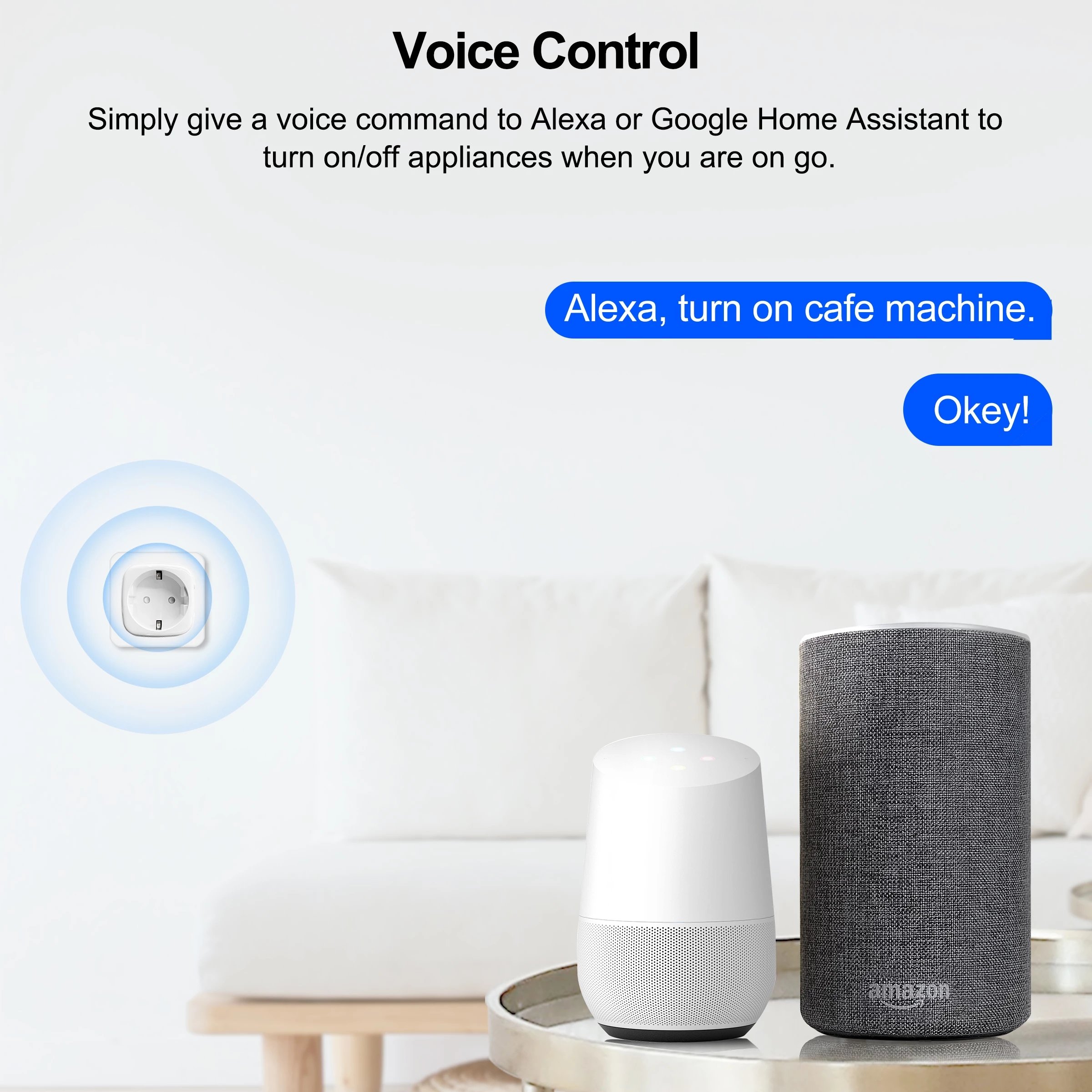20A 220V Wireless Wifi Smart Power Plug Energy Monitor Tuya EU Mini Wireless Wifi Smart Plug Socket With Alexa Google Home Voice