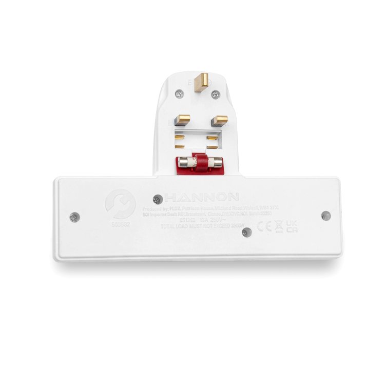 3 Way Plug Adapter 250V/13AMP UK Multi Plug Adaptor for Home/ Office/Phone/Tablet (White)