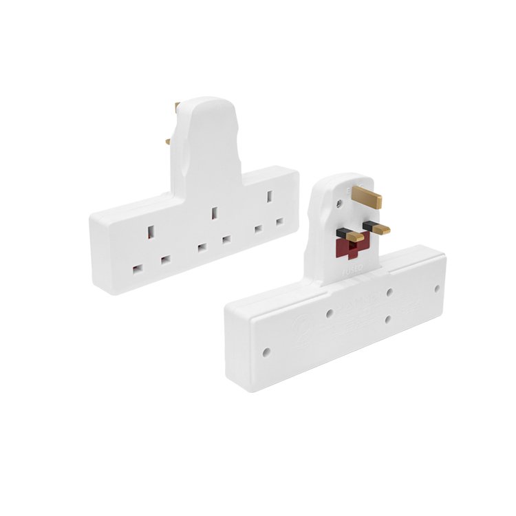 3 Way Plug Adapter 250V/13AMP UK Multi Plug Adaptor for Home/ Office/Phone/Tablet (White)