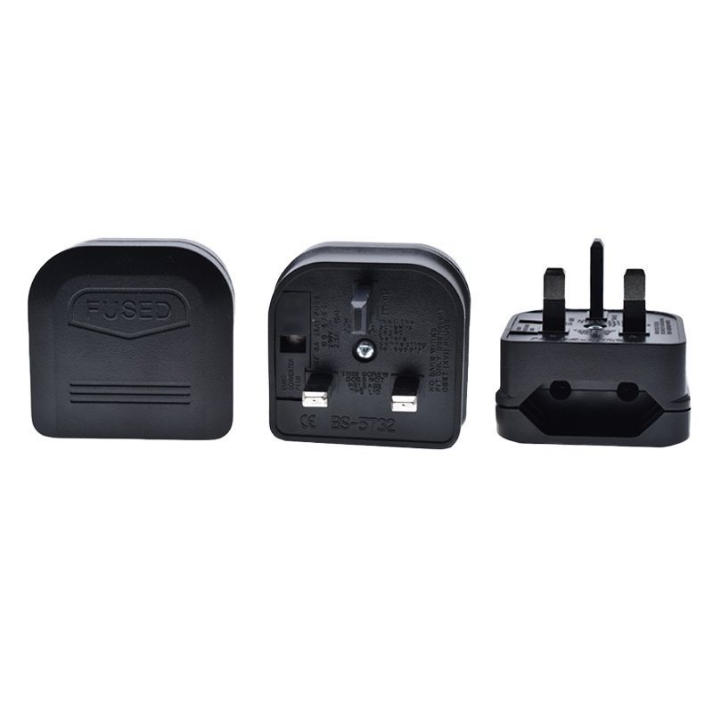 EU Euro to UK Plug Adapter VDE to BS fuse 3A 5A 13A BS733 2 Pins to 3 Pins England Travel Converter Plug Type-G Plug Top