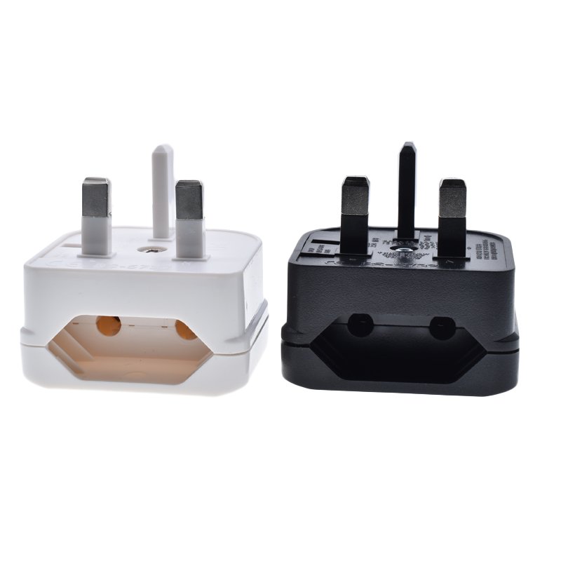 EU Euro to UK Plug Adapter VDE to BS fuse 3A 5A 13A BS733 2 Pins to 3 Pins England Travel Converter Plug Type-G Plug Top