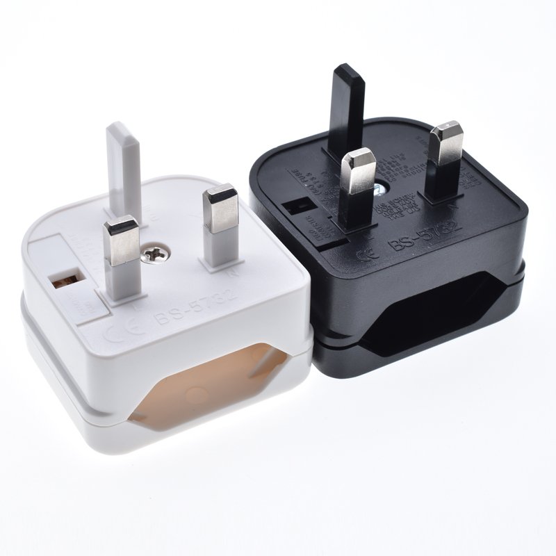 EU Euro to UK Plug Adapter VDE to BS fuse 3A 5A 13A BS733 2 Pins to 3 Pins England Travel Converter Plug Type-G Plug Top