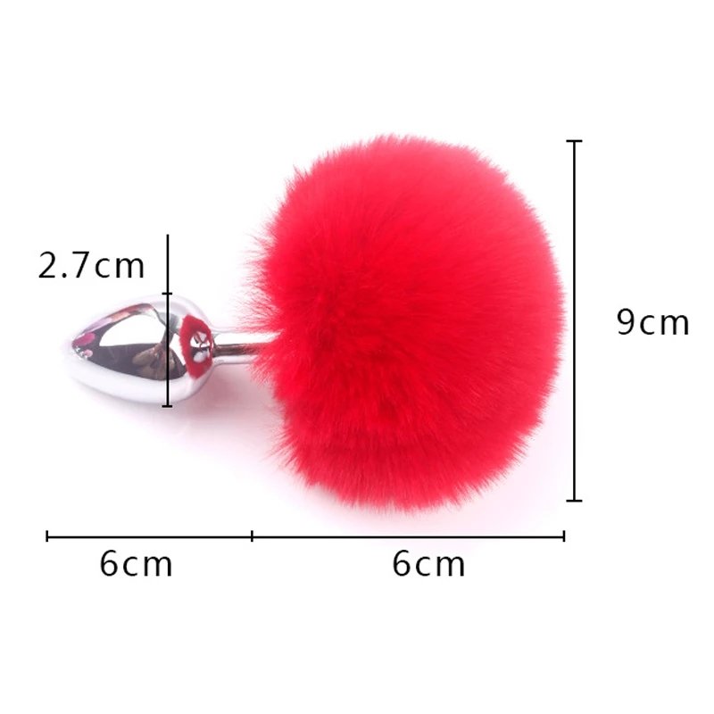 Soft rabbit tail metal anus plug fox cat dog tail out anal plug female backyard anus adult sex toys