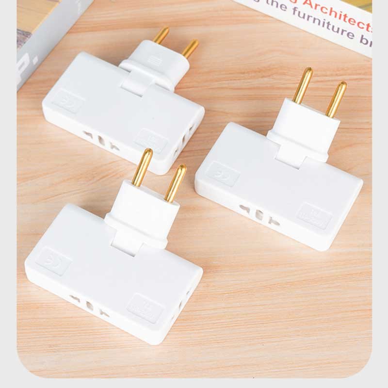 cantell EU 3 way wall outlet extender rotatable socket converter 180 degree 3 In 1 wall plug swivel EU plug