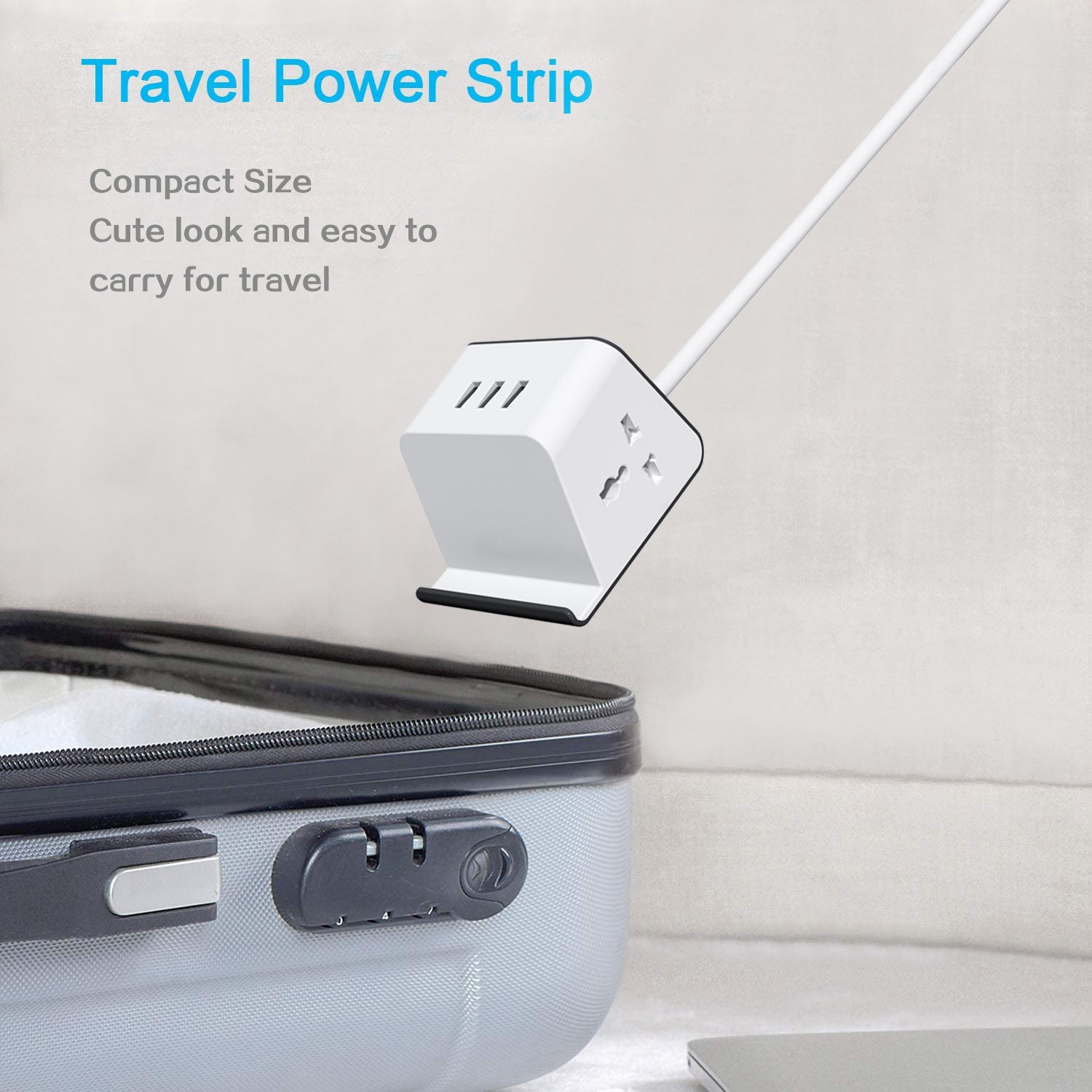Multi 2 Plugs Electrical Universal Socket 4.8A/3A USB Charging Port Power Strip Desk Best Cube Extension Board With Phone Holder