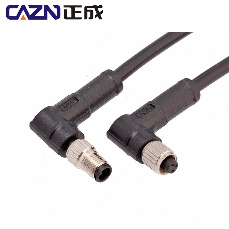 M5 Connector IP67 Shielded Moulded Plug Cable Leads PVC PUR 3 4 Pins Straight Angled Robotic Sensor Wiring Connectors