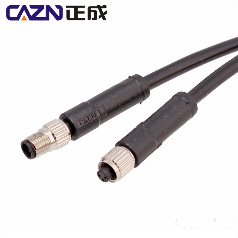 M5 Connector IP67 Shielded Moulded Plug Cable Leads PVC PUR 3 4 Pins Straight Angled Robotic Sensor Wiring Connectors